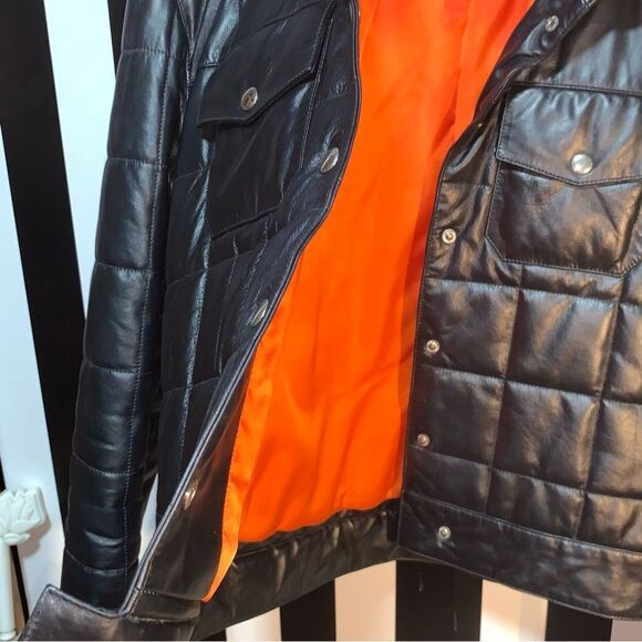 Customized LADIES OF HARLEY Vintage 90s Tommy Hilfiger Quilted Leather Jacket - Picture 13 of 16